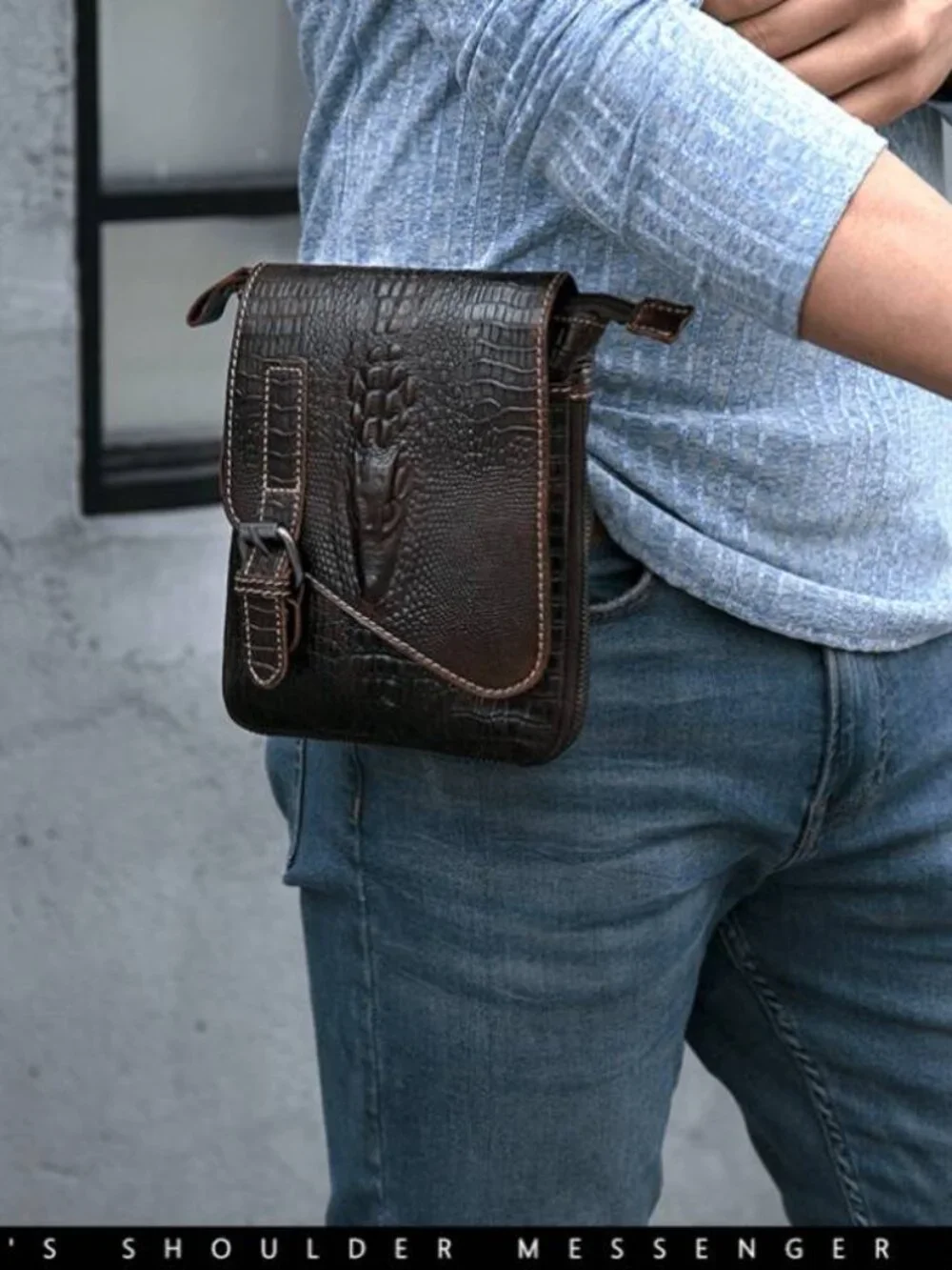 Genuine Leather Top Layer Cowhide Men's Shoulder Bag Large Capacity Crossbody